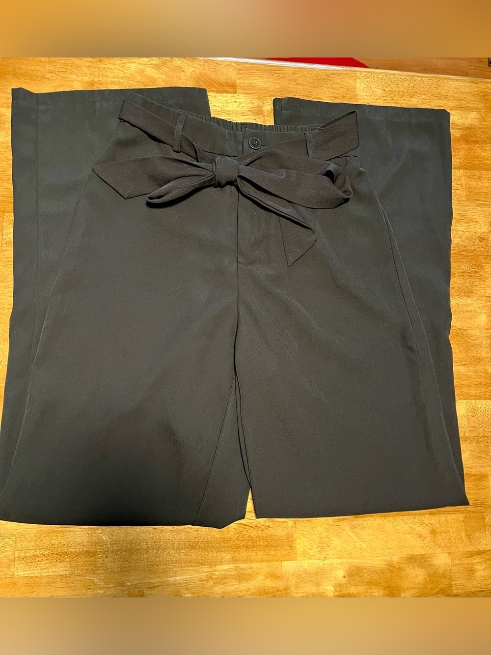 Black Dress Tie Pants Shein